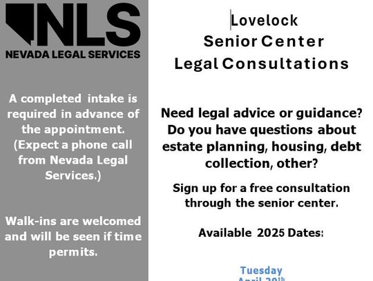 Nevada Legal Services at the Senior Center — Sept. 30