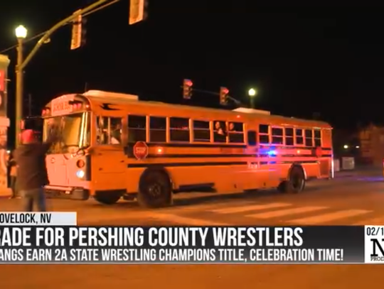 Pershing County Mustangs take the 2A State Wrestling Champions title, giving Lovelock residents a warm welcome CHECK OUT THIS VIDEO Pershing County Mustangs take the 2A State Wrestling Champions title, giving Lovelock residents a warm welcome CHECK OUT THIS VIDEO